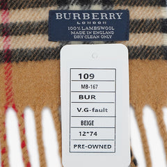 Burberry Lambswool Nova Check Pre-Owned Scarf