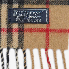 Burberry’s Lambswool Plaid Printed Pre-Owned Scarf