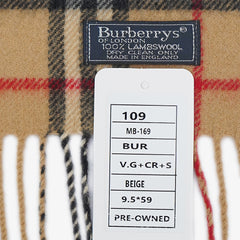 Burberry’s Lambswool Plaid Printed Pre-Owned Scarf