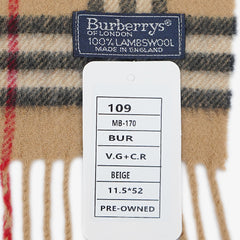 Burberry’s Lambswool Plaid Printed Pre-Owned Scarf