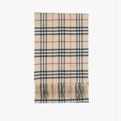 Burberry Lambswool Plaid Printed Pre-Owned Scarf