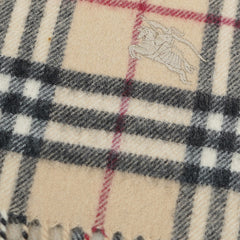 Burberry Lambswool Plaid Printed Pre-Owned Scarf