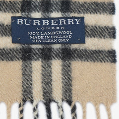 Burberry Lambswool Plaid Printed Pre-Owned Scarf