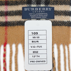 Burberry Lambswool House Check Pre-Owned Scarf