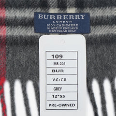 Burberry Cashmere Vintage Check Pre-Owned Scarf