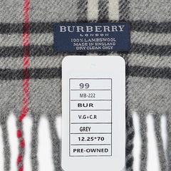 Burberry Lambswool Nova Check Printed Pre-Owned Scarf
