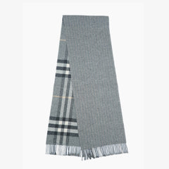 Burberry Wool Reversible Check Printed Pre-Owned Scarf