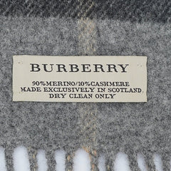 Burberry Wool Reversible Check Printed Pre-Owned Scarf